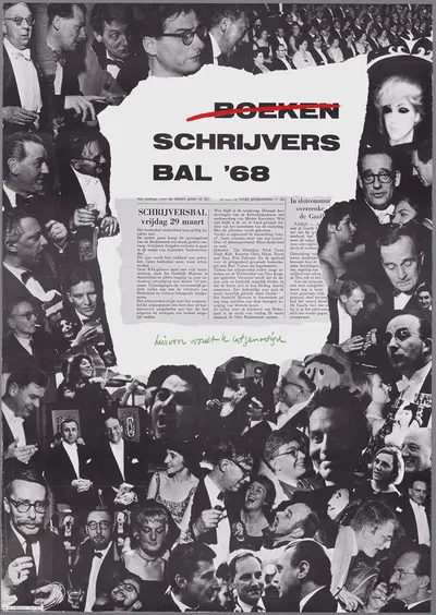 Boeken; schrijvers bal '68 by Metten Teunis Koornstra, 1968 — digital art print download