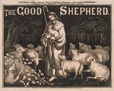 The good shepherds by B.B. Chamberlin, 1869 — digital art print download