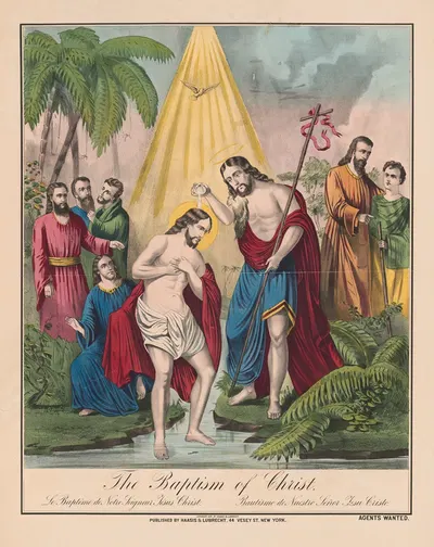The baptism of Christ by Haasis & Lubrecht, 1879 — digital art print download