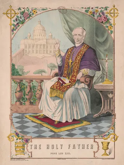 The Holy Father Pope Leo XIII by Haasis & Lubrecht, 1878 — digital art print download