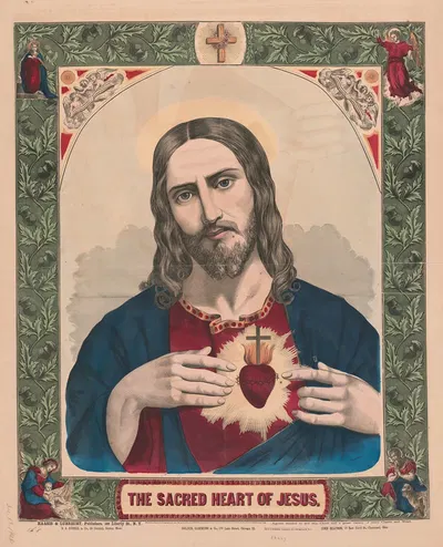 The sacred heart of Jesus by Хаасис и Лубрехт, 1866 — digital art print download