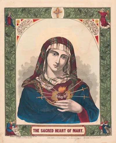 The sacred heart of Mary by Хаасис и Лубрехт, 1866 — digital art print download