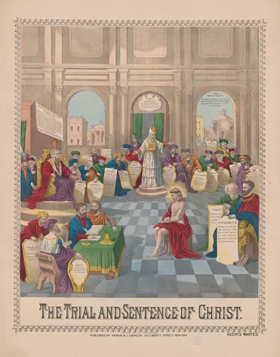 The trial and sentence of Christ by Хаасис и Лубрехт, 1876 — digital art print download
