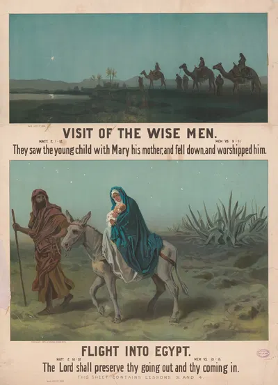 Visit of the wise men, flight into Egypt by Harris, Jones & Co, 1894 — digital art print download
