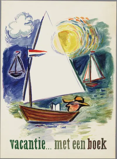 vacantie… met een boek by Mart Kempers, 1954 — digital art print download