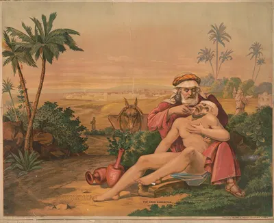 The good samaritan by Жозеф Хувер, 1886 — digital art print download