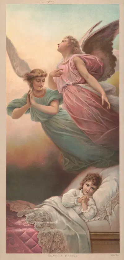 Guardian angels by Кнапп и Ко, 1892 — digital art print download