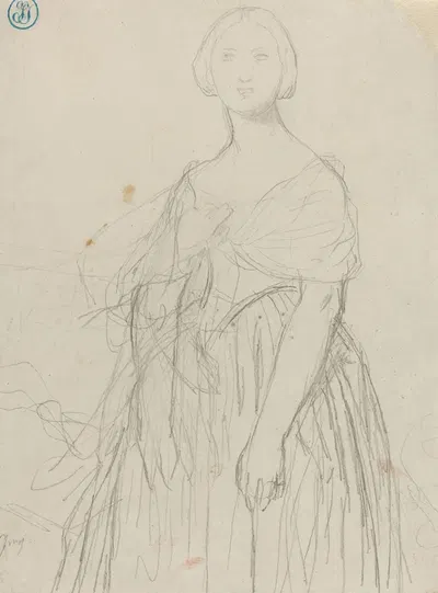 Sketch for Madame Moitessier by Жан Огюст Доминик Энгр — digital art print download