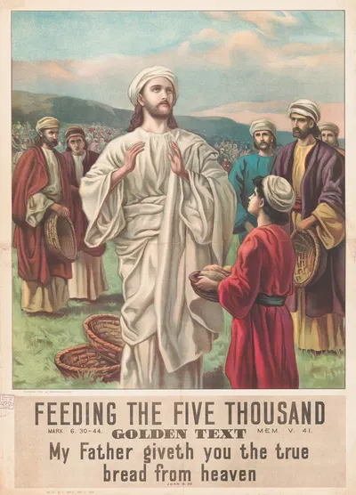 Feeding the five thousand by Providence Lith. Co, 1905 — digital art print download