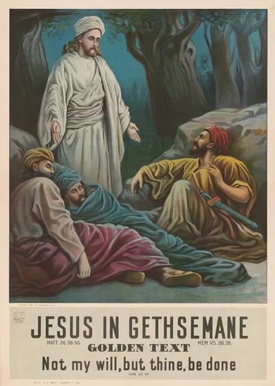 Jesus in Gethsemane by Providence Lith. Co, 1906 — digital art print download