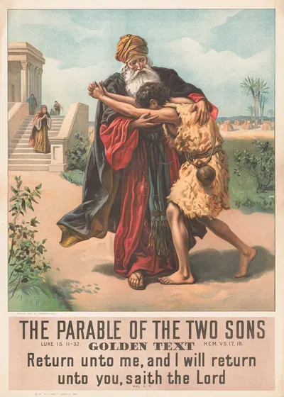 The parable of the two sons by Providence Lith. Co, 1905 — digital art print download