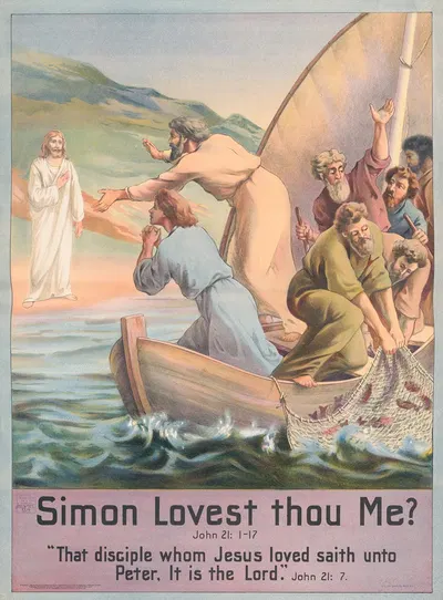Simon lovest thou me by Stecher Litho. Co, 1905 — digital art print download