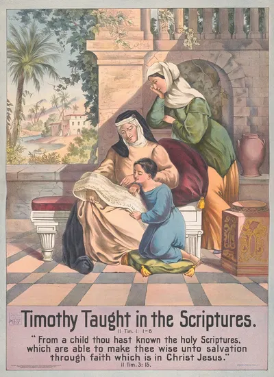 Timothy taught in the scriptures by Stecher Litho. Co, 1905 — digital art print download