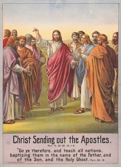 Christ sending out the Apostles by Stecher Litho. Co, 1905 — digital art print download