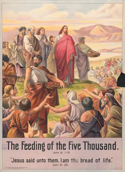 The feeding of the five thousand by Stecher Litho. Co, 1905 — digital art print download