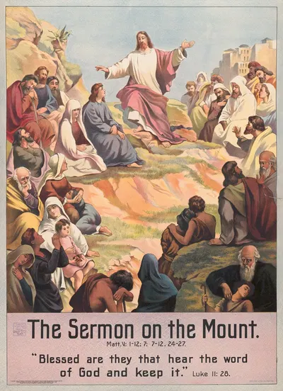 The sermon on the mount by Stecher Litho. Co, 1905 — digital art print download