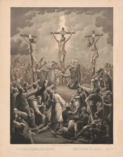 Crucifixion of Christ by Beck & Pauli Lith., 1884 — digital art print download