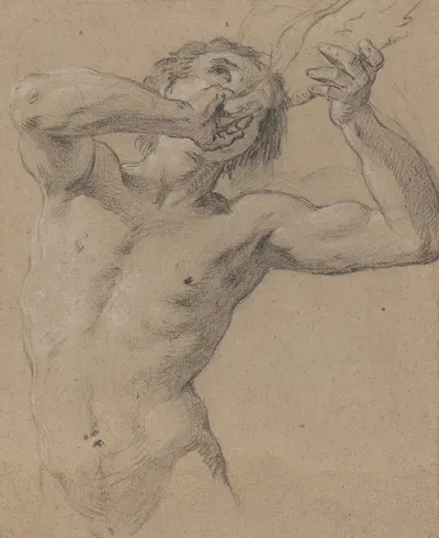 A Triton Blowing a Conch Shell by Jean-Baptiste Nattier, 1724 — digital art print download