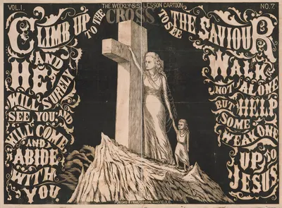 The weekly Sunday school lesson cartoon, vol. 1, no. 7 by Francis Bodine, 1878 — digital art print download