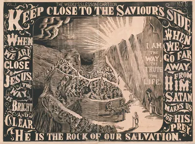 The Weekly Sunday School Lesson, Vol. 1, No. 8 by Francis Bodine, 1878 — digital art print download