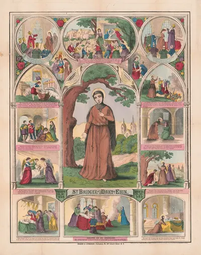 St. Bridget, the Mary of Erin born A.D. 453 died A.D. 525 by Хаасис и Лубрехт, 1870 — digital art print download