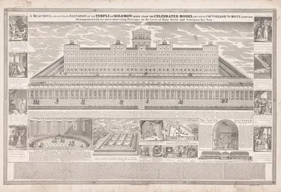 A beautiful and accurate elevation of the temple of Solomon by J. T. Rolph, 1870 — digital art print download
