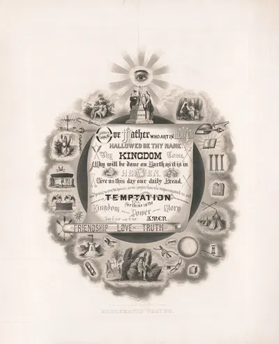 Emblematic prayer by T. C. Fielding, 1874 — digital art print download