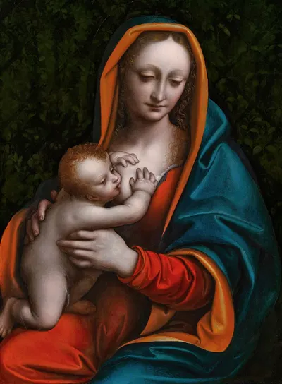 The Madonna suckling the infant Christ by Giampietrino (Giovanni Pietro Rizzoli) — digital art print download