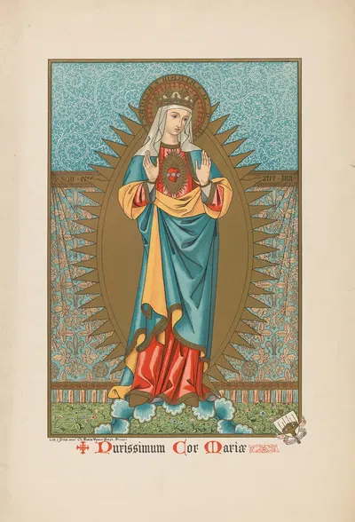 Holy card of Maria by Jacques Petyt, 1864- 1871 — digital art print download