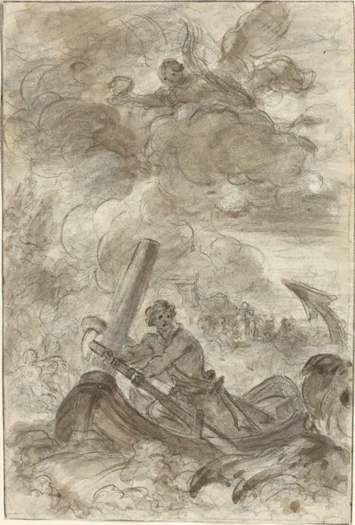 Orlando Kills the Orc with an Anchor by Жан-Оноре Фрагонар — digital art print download