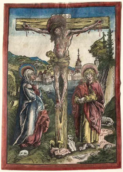 Christ on the Cross between the Virgin and Saint John by Lucas Cranach the Elder, 1503 — digital art print download