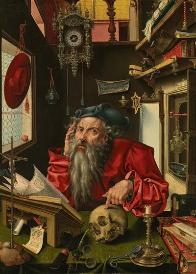 Saint Jerome in his study by Pieter Coecke van Aelst, 1530 — digital art print download