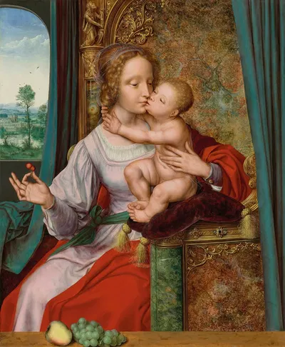 The Madonna of the Cherries by Quentin Massys — digital art print download