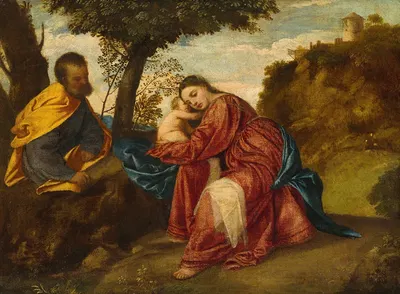 The Rest on the Flight into Egypt by Titian — digital art print download