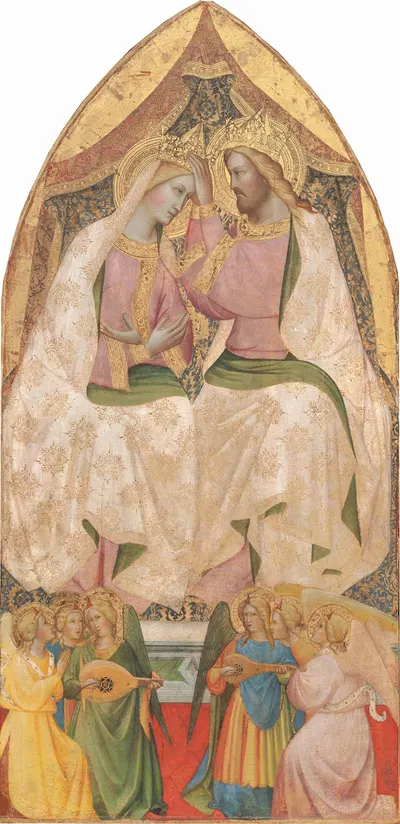 The Coronation of the Virgin with Six Angels by Agnolo Gaddi, c. 1390 — digital art print download