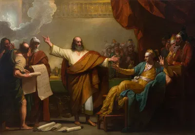 Daniel Interpreting to Belshazzar the Writing on the Wall by Benjamin West, 1775 — digital art print download