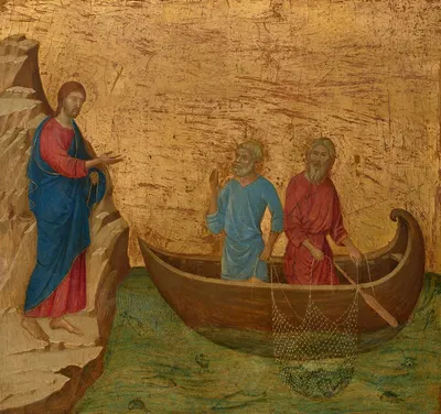 The Calling of the Apostles Peter and Andrew by Duccio di Buoninsegna, 1308-1311 — digital art print download