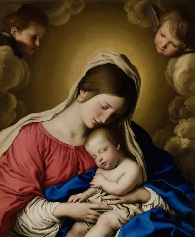 Madonna and Child by Джованни Баттиста Сальви да Сассоферрато — digital art print download