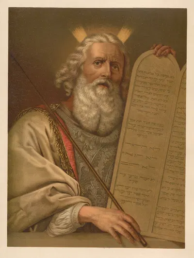 Moses with the tablets of the commandments by Jan Ladislaw Sýkora, 1899 — digital art print download