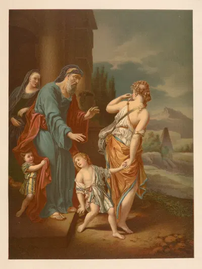Hagar's expulsion by Jan Ladislaw Sýkora, 1899 — digital art print download