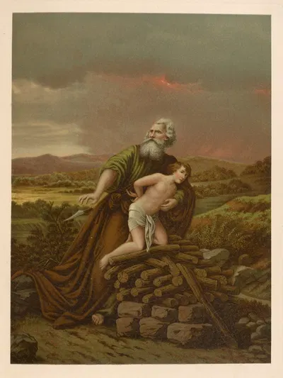 Abraham's sacrifice by Jan Ladislaw Sýkora, 1899 — digital art print download