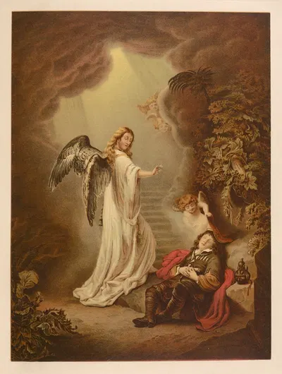 Jacob's dream by Jan Ladislaw Sýkora, 1899 — digital art print download
