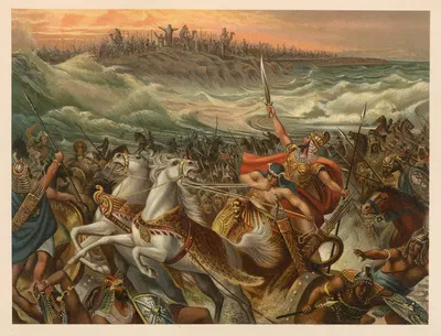 Deliverance of the Israelites from the Red Sea by Jan Ladislaw Sýkora, 1899 — digital art print download