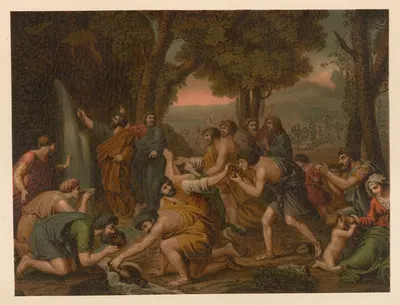 Moses brings water from the rock by Jan Ladislaw Sýkora, 1899 — digital art print download