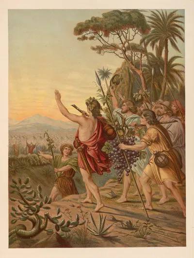 The people arrive in the land of Canaan by Jan Ladislaw Sýkora, 1899 — digital art print download