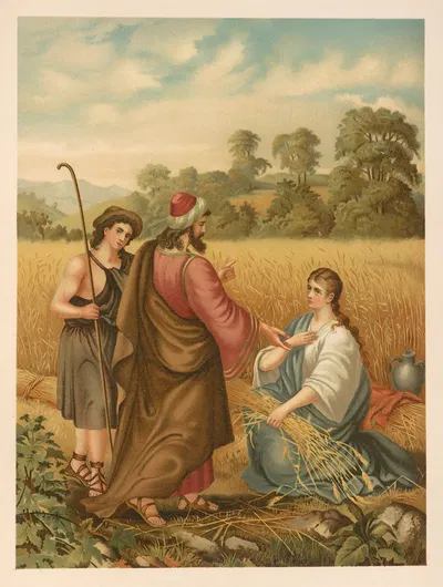 Ruth in Boaz's field by Jan Ladislaw Sýkora, 1899 — digital art print download