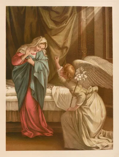 The Annunciation by Jan Ladislaw Sýkora, 1899 — digital art print download