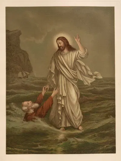 St. Peter drowning by Jan Ladislaw Sýkora, 1899 — digital art print download