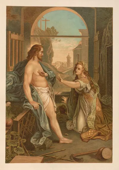 Jesus appears to Mary Magdalene by Jan Ladislaw Sýkora, 1899 — digital art print download