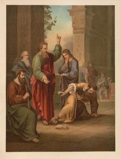 Ananias and Sapphira by Jan Ladislaw Sýkora, 1899 — digital art print download